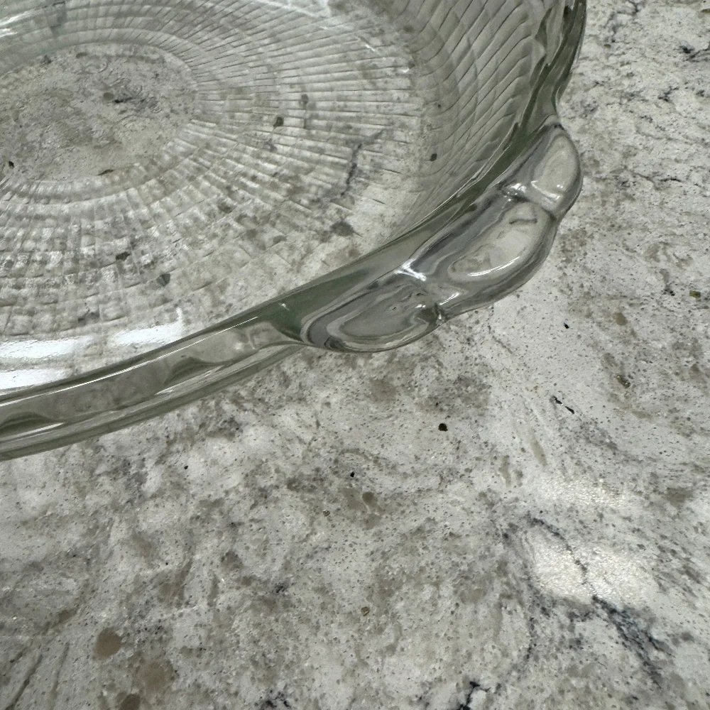 Rare Vintage Pyrex pie plate‎ model 229 -9.5 in clear tempered glass made in USA